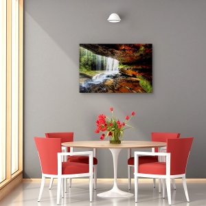 Tablou canvas - Sub pervaz, Peisaj, Cascada, Pestera, Stanca, 40 x 60 cm - Img 4