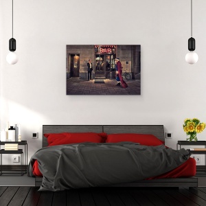 Tablou canvas - Supersanta, Strada, Mos Craciun, Bar, Noapte, Stockholm, 40 x 60 cm - Img 3