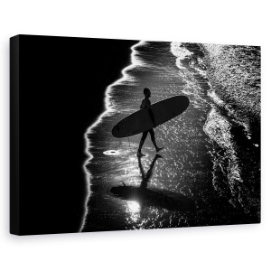 Tablou canvas - Surf 9, Italia, Alb-Negru, Actiune, 60 x 90 cm