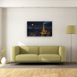 Tablou canvas - Tacere, Luna Plina, Cer, Paris, 50 x 80 cm - Img 2