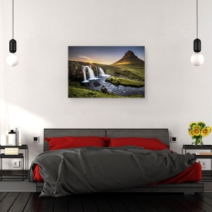 Tablou canvas - Tara De Basm, Peisaj, Kirkjufell, Islanda, Cascada, Apa, 60 x 90 cm - Img 3