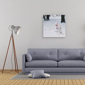 Tablou canvas - Tigru, Portret, Tigru, Zapada, Iarna, Rece, 60 x 60 cm - Img 2