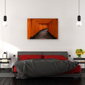 Tablou canvas - Tunel, Rosu, Zen, Japonia, Asiatic, Kyoto, 40 x 60 cm - Img 3