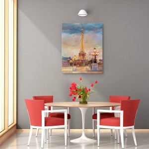 Tablou canvas - Turnul Eiffel seara, 40 x 50 cm - Img 4