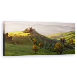 Tablou canvas - Tutte Le Strade Portano A Belvedere, Peisaj, Toscana, Italia, Vara, Panorama, 30 x 90 cm