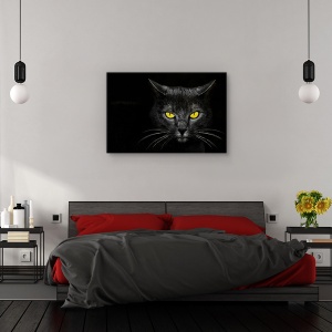Tablou canvas - Ucigasul de monstri, Animal, Pisica, Galben, 80 x 120 cm - Img 3