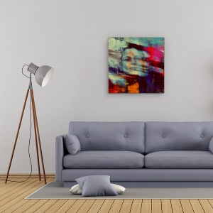 Tablou Canvas - Umbre, Pictura, Portret, Filtru, Vopsea, Fata, 90 x 90 cm - Img 2