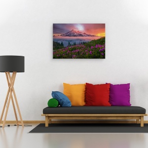 Tablou canvas - Un Moment In Timp, Peisaj, Alpi, Varf, Munte, Flori, 40 x 60 cm - Img 2