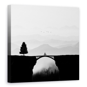 Tablou canvas - Vacanta De Vis, Pod, Bicicleta, Copac Singuratic, 60 x 60 cm