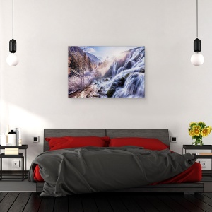 Tablou canvas - Valea Fara Inima, Cascada, Iarna, Vale, Magic, Atmosfera, 40 x 60 cm - Img 3