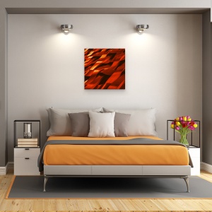 Tablou canvas - Valuri De Pasiune, Rosu, Textura, Model, Abstract, Flux, 60 x 60 cm - Img 3