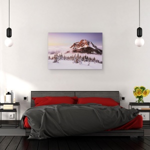 Tablou canvas - Varful Rozsutec, Munte, Slovacia, Iarna, Pomi, Summit, 60 x 90 cm - Img 3