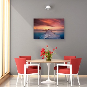 Tablou canvas - Vechi Centru Spa, Plaja, Spania, Marmenor, Cer, Apa, 80 x 120 cm - Img 4