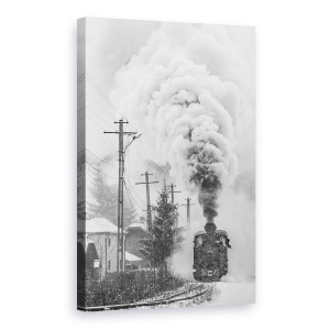 Tablou canvas - Vechiul Tren, Locomotiva, Motor, Vintage, Retro, 40 x 60 cm