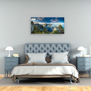 Tablou canvas - Vedere Din Reinebringen, Panorama, Munte, Deal, Peisaj, 50 x 100 cm - Img 3
