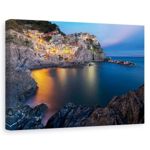 Tablou canvas - Viata In Manarola , Italia, Apus De Soare, Amurg, Sat, 40 x 60 cm