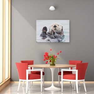 Tablou canvas - Vidra Alaska, Castor, Distractie, Amuzant, Umor, 40 x 60 cm - Img 4