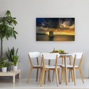 Tablou Canvas - Vine Furtuna..., Peisaj, Italia, Toscana, Cer, Raza De Soare, Rau, 50 x 80 cm - Img 4