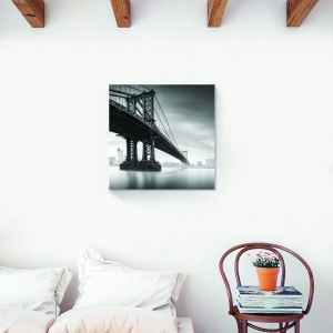 Tablou decorativ canvas vintage monochrom Brooklyn 60x60 cm