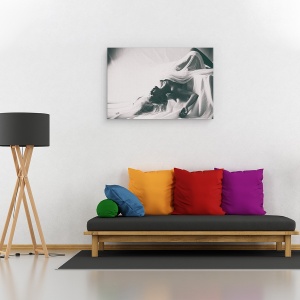 Tablou canvas - Vise, Alb-Negru, Portret, Fata, Femeie, Persoana, 60 x 90 cm - Img 2
