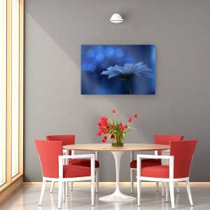 Tablou canvas - Visele Spatiale, Picatura, Apa, Floare, Albastru, 40 x 60 cm - Img 4