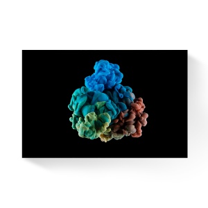 Tablou Canvas - Vopsea acrlilica in apa, Nori in culori, Abstract, Dinamic, Fluid, 60 x 90 cm