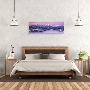 Tablou Canvas - Zori in Muntii Tatra, Panorama, Roz, Violet, 30 x 90 cm - Img 3
