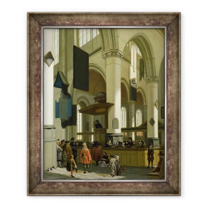 Tablou inramat - A. Storck - Interiorul Oude Kerk, Delft, 70 x 85 cm