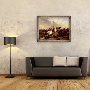 Tablou inramat - Abraham Cooper - Batalia de la Bosworth, 60 x 80 cm - Img 2