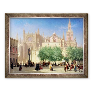 Tablou inramat - Achille Zo - Catedrala din Sevilla, 60 x 80 cm