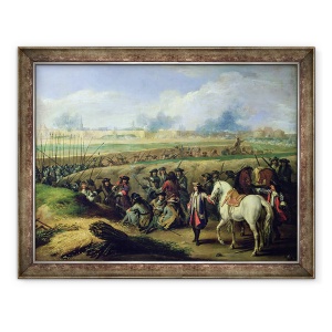 Tablou inramat - Adam Frans Van der Meulen - Ludovic al XIV-lea 1638-1715 la asediul Tournai, 70 x 90 cm