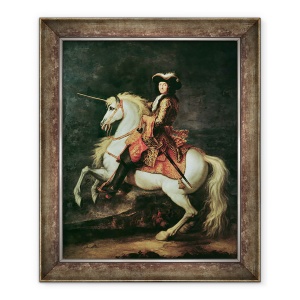 Tablou inramat - Adam Frans van der Meulen - Portret De Ludovic al XIV-lea pe un cal, 50 x 60 cm