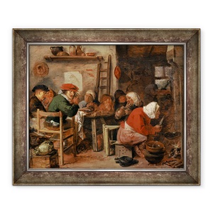 Tablou inramat - Adriaen Brouwer - A Peasant Meal, 70 x 85 cm