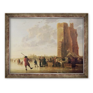 Tablou inramat - Aelbert Cuyp - Vedere la Maas in timpul iernii, 70 x 90 cm