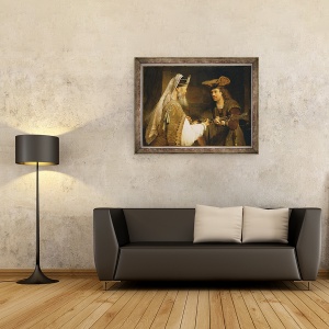 Tablou inramat - Aert de Gelder - Ahimelec i-a dat lui David sabia lui Goliat, 70 x 90 cm - Img 2