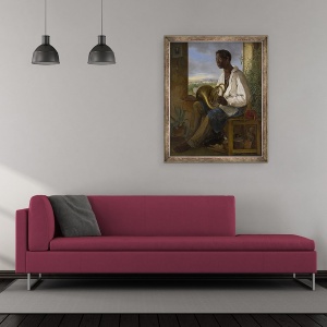 Tablou inramat - Albert Schindler - Portret De Un Gradinar si Corn Jucator in Casa imparatului Francisc I, 50 x 60 cm - Img 2