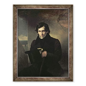 Tablou inramat - Aleksandr Pavlovich Bryullov - Portretul autorului rus Nestor Kukolnik 1809-1868, 70 x 90 cm