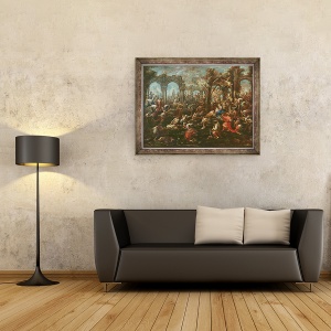 Tablou inramat - Alessandro Magnasco - Adorarea magilor, 70 x 90 cm - Img 2