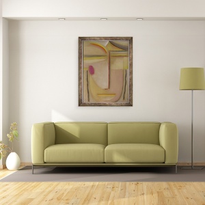 Tablou inramat - Alexej von Jawlensky - sef Rezumat, Auriu si roz, 70 x 90 cm - Img 2