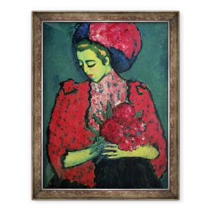 Tablou inramat - Alexej von Jawlensky - Tanara cu bujori, 70 x 90 cm