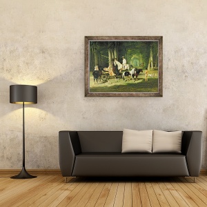 Tablou inramat - Alfred Dedreux - Domnul si doamna Mosselman si cele doua fiice ale lor, 60 x 80 cm - Img 2