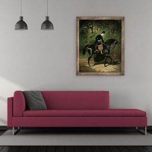 Tablou inramat - Alfred Dedreux - Rider Kipler pe ei Negru Mare, 50 x 60 cm - Img 2