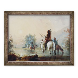 Tablou inramat - Alfred Jacob Miller - Tabara Crow, 70 x 90 cm