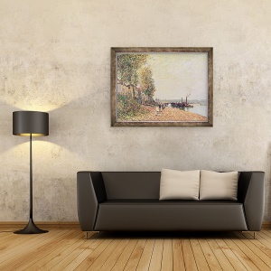 Tablou inramat - Alfred Sisley - Barci cu aburi pe Loing la Saint-Mammes, 60 x 80 cm - Img 2
