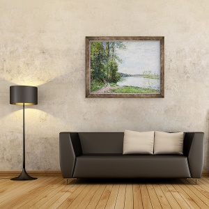 Tablou inramat - Alfred Sisley - Drumul Riverside de la Veneux la Thomery, 60 x 80 cm - Img 2