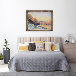 Tablou inramat - Alfred Sisley - Port-Marly, Frost Alb, 70 x 90 cm - Img 3