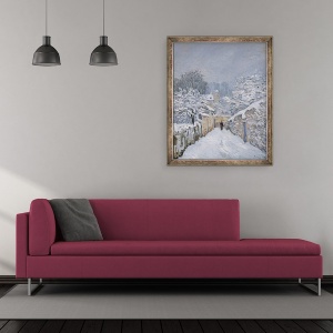 Tablou inramat - Alfred Sisley - Zapada la Louveciennes, 50 x 60 cm - Img 2