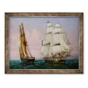 Tablou inramat - Ambroise-Louis Garneray - intoarcere de la Elba, 60 x 80 cm