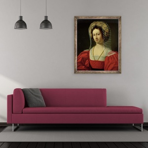 Tablou inramat - Amedee Gras - Giovanna I 1326-82 Regina Neapolelui, 50 x 60 cm - Img 2
