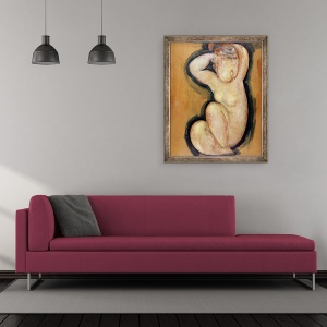 Tablou inramat - Amedeo Modigliani - cariatida, 50 x 60 cm - Img 2